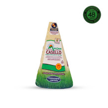 Parmigiano Reggiano da mezzo chilo sottovuoto con in alto a destra bollino di stagionatura di 48 mesi