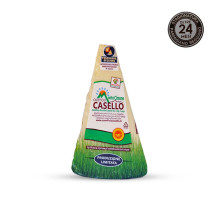 Parmigiano Reggiano da mezzo chilo sottovuoto con in alto a destra bollino di stagionatura di 24 mesi