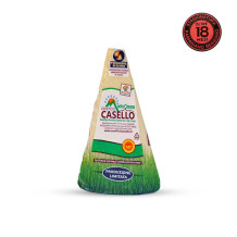 Parmigiano Reggiano da mezzo chilo sottovuoto con in alto a destra bollino di stagionatura di 18 mesi